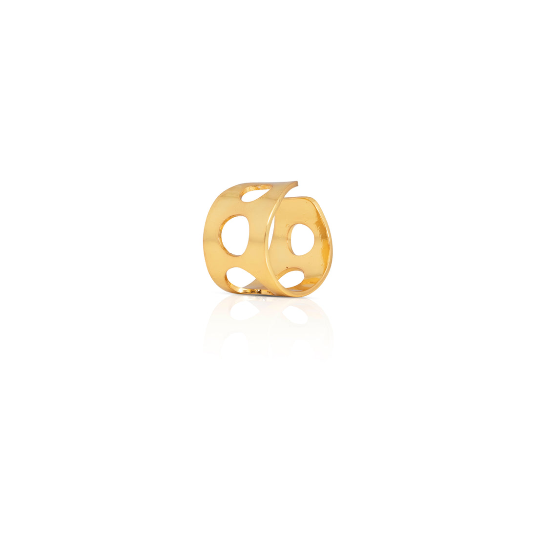 HOLE MEDIUM RING AND EAR CUFF
