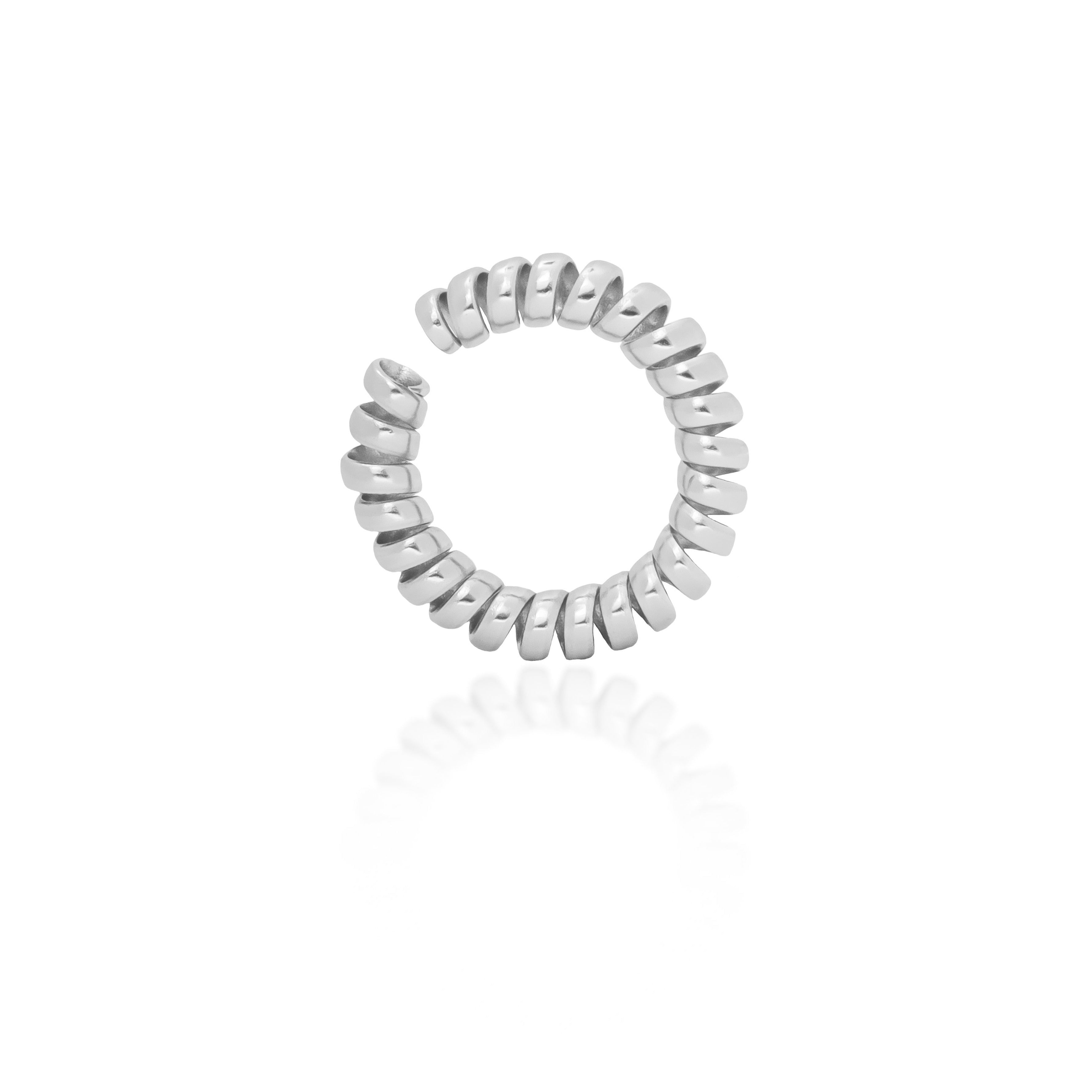 BIG SPIRAL EARCUFF SILVER