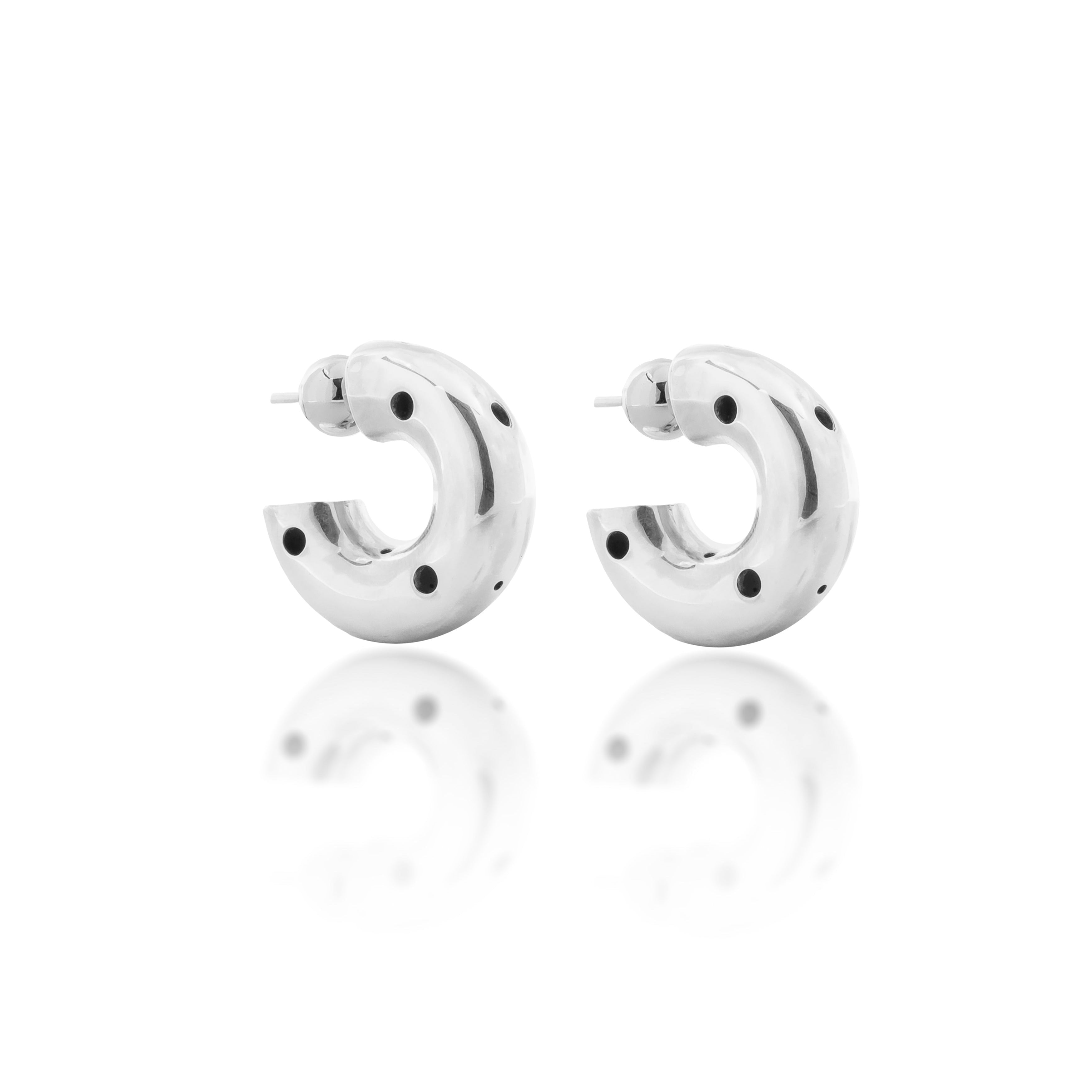 MEDIUM HOOPS EARRINGS SILVER