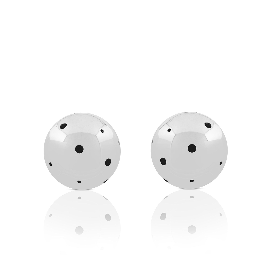 BOLD MEDIUM BALL EARRINGS SILVER