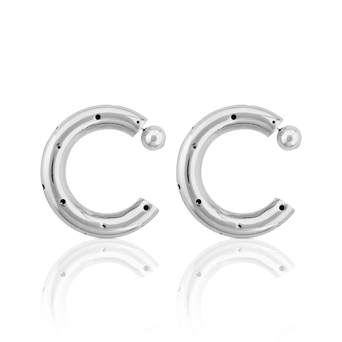 BOLD LARGE HOOPS SILVER