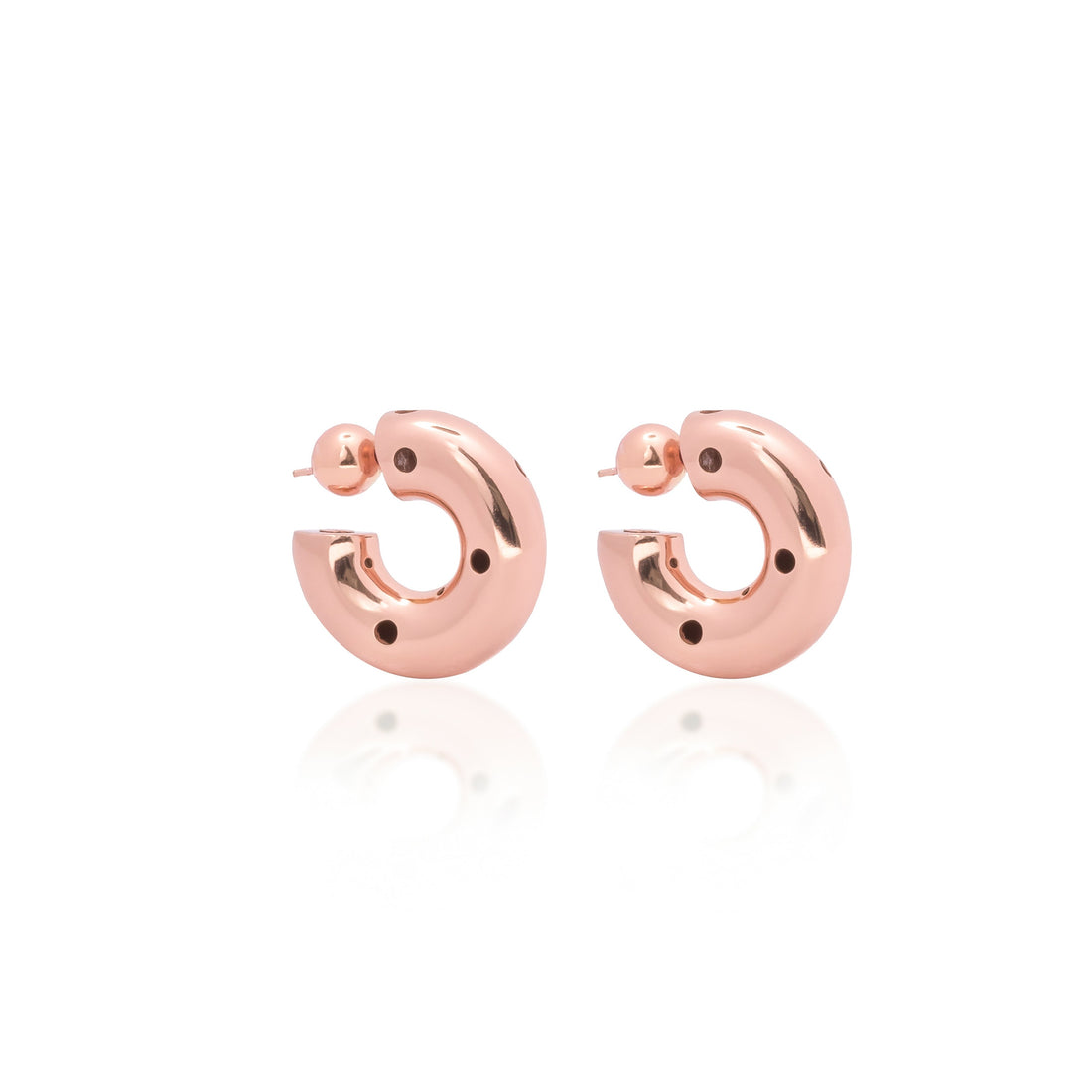 MEDIUM HOOPS EARRINGS ROSE GOLD