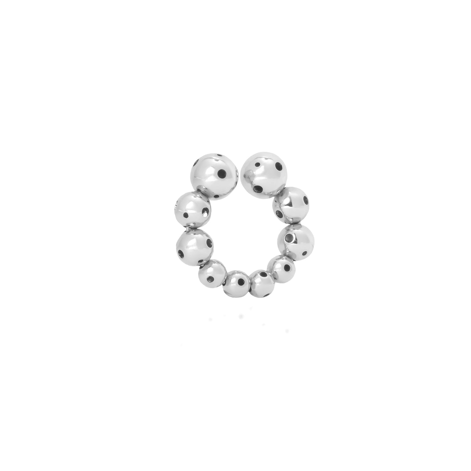 BIG BUBBLE EARCUFF SILVER