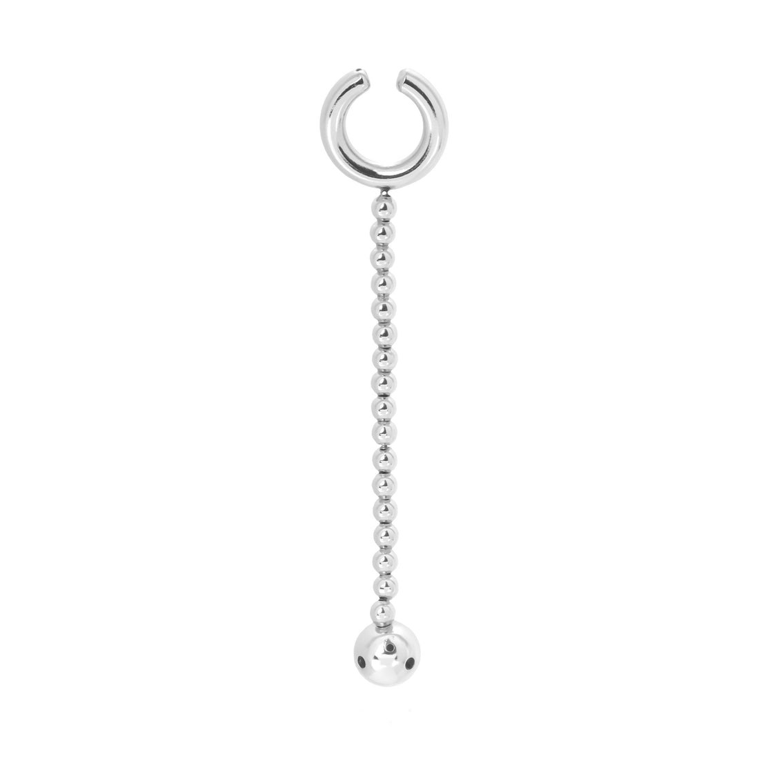 SMALL MOON CHAIN EARCUFF SILVER